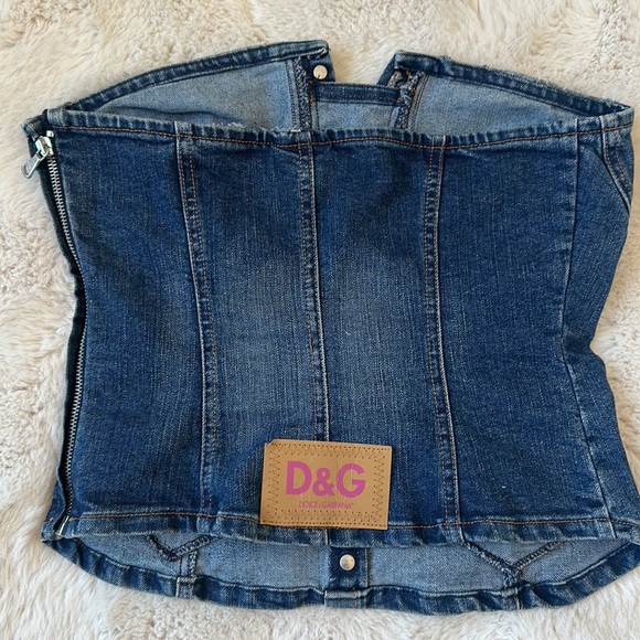 AUTHENTIC D&G DENIM BUSTIER TOP - Picture 3 of 7